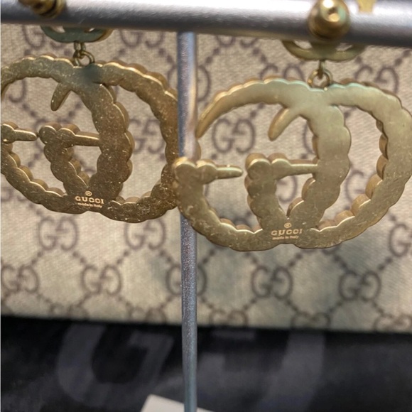 Gucci Gold Earrings with Multicolor Crystals